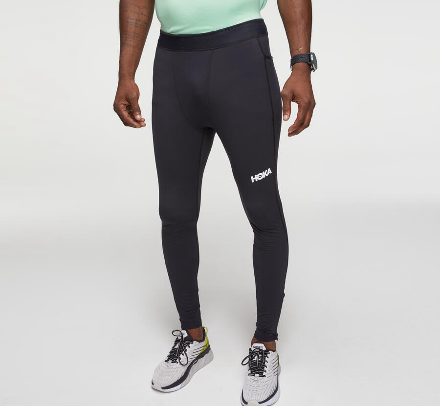 Hoka One One Pants Mens Black - Performance Full Length Tight - 37149LOEZ